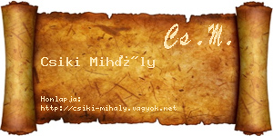 Csiki Mihály névjegykártya