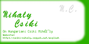 mihaly csiki business card